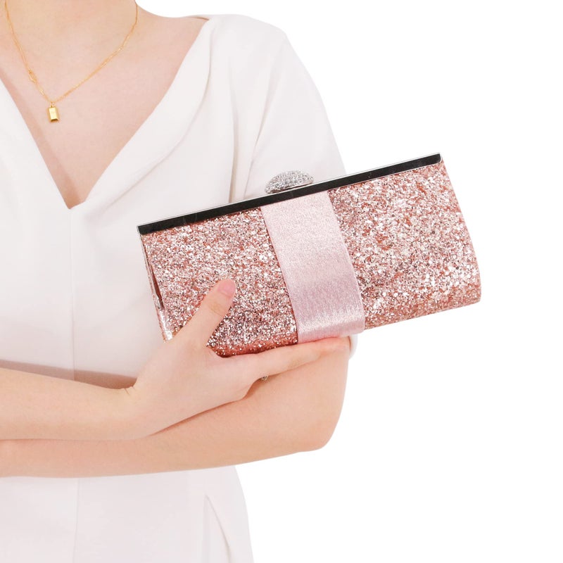 Naimo Women's Sequin Clutch Rhinestone Evening Bag Elegant Glitter Bag - Image 4